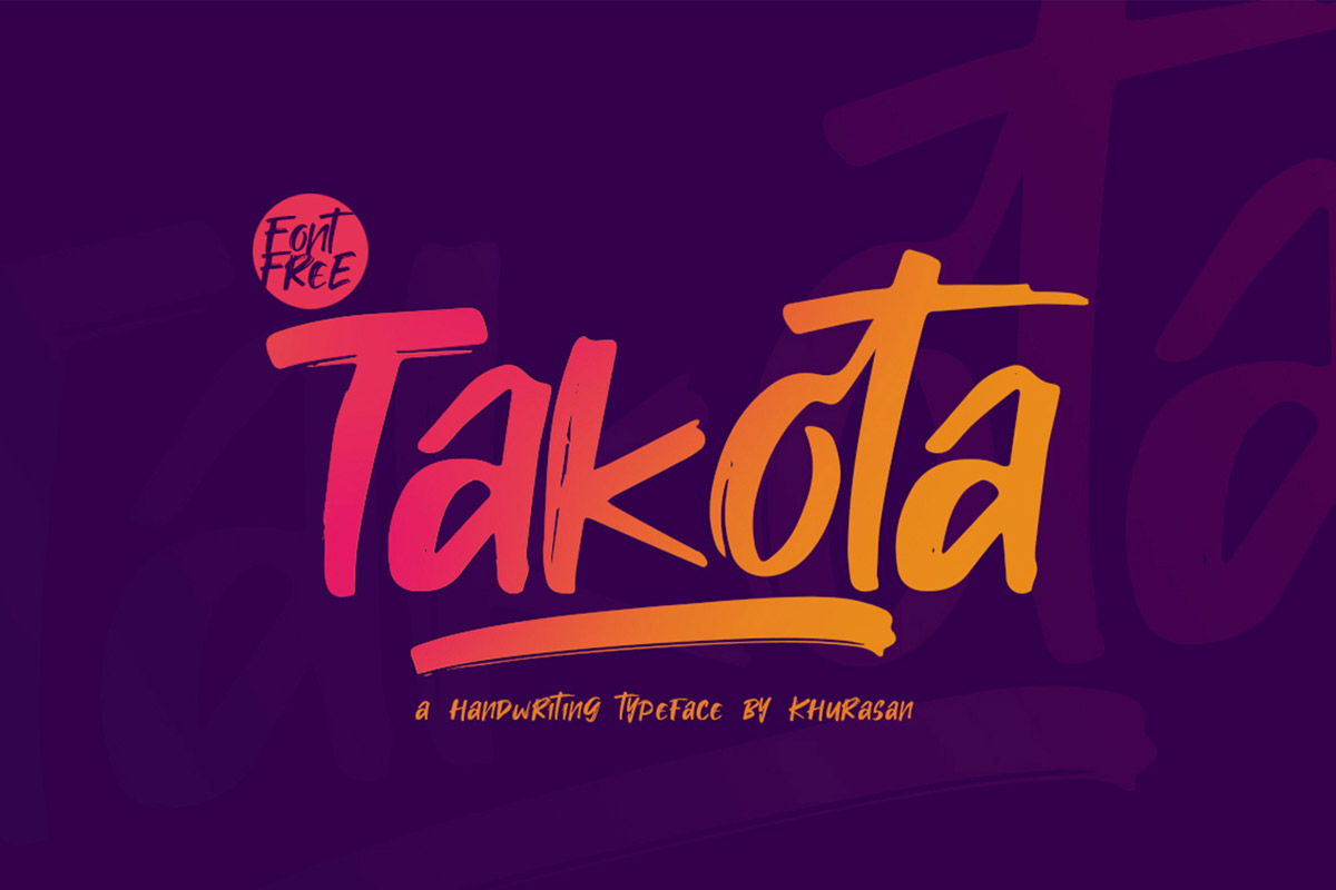 Free Takota Handwritten Brush Font