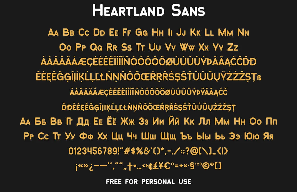 Heartland Sans Serif Font Preview 5