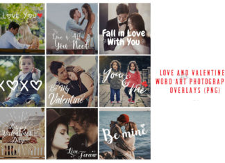 Love and Valentine's Word Art Photography Overlays (PNG)