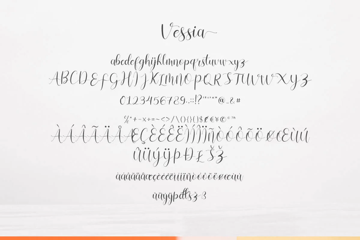 Vessia Modern Script Font Preview 4