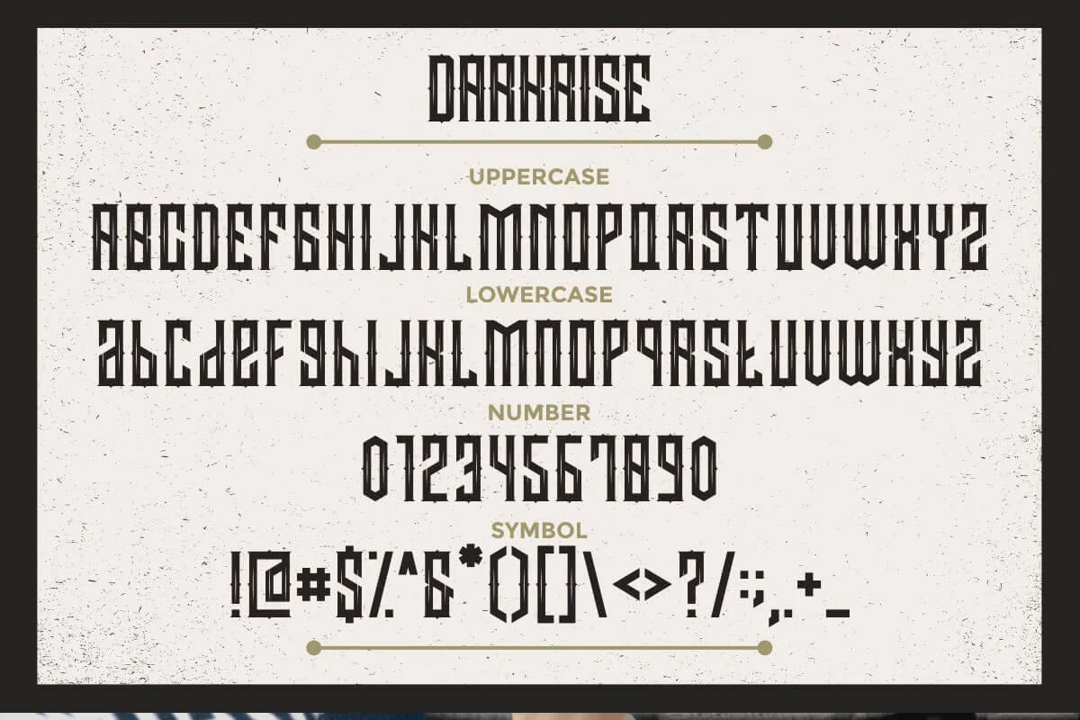 Darkrise Display Font Preview 1