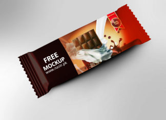 Free Chocolate Bar Mockup PSD