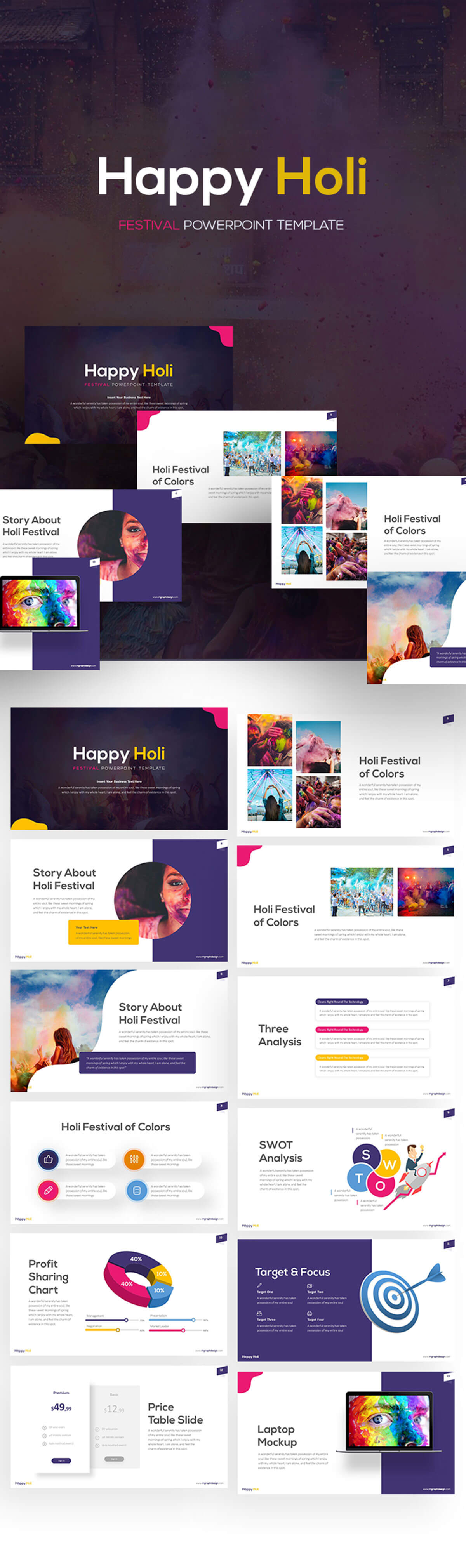 Free Happy Holi Powerpoint Template