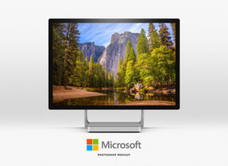Free Microsoft Surface PSD Mockup