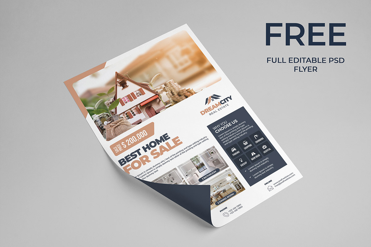Free Real Estate Flyer - Creativetacos Throughout Real Estate Flyer Template Psd