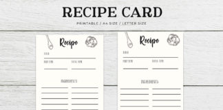 Free Cooking Recipe Card Template RC3