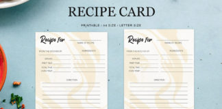 Free Recipe Card Printable Template