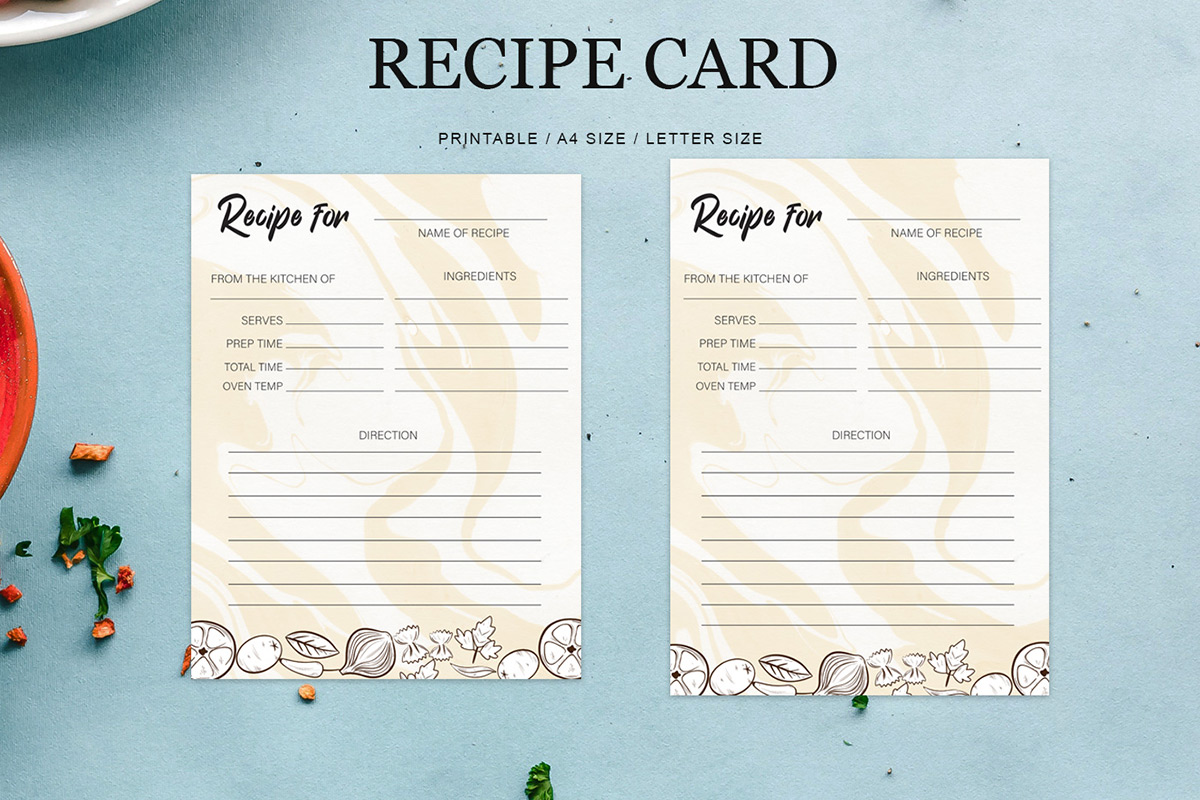 Fill In Blank Printable Editable Recipe Card Template - Image Of Throughout Fillable Recipe Card Template