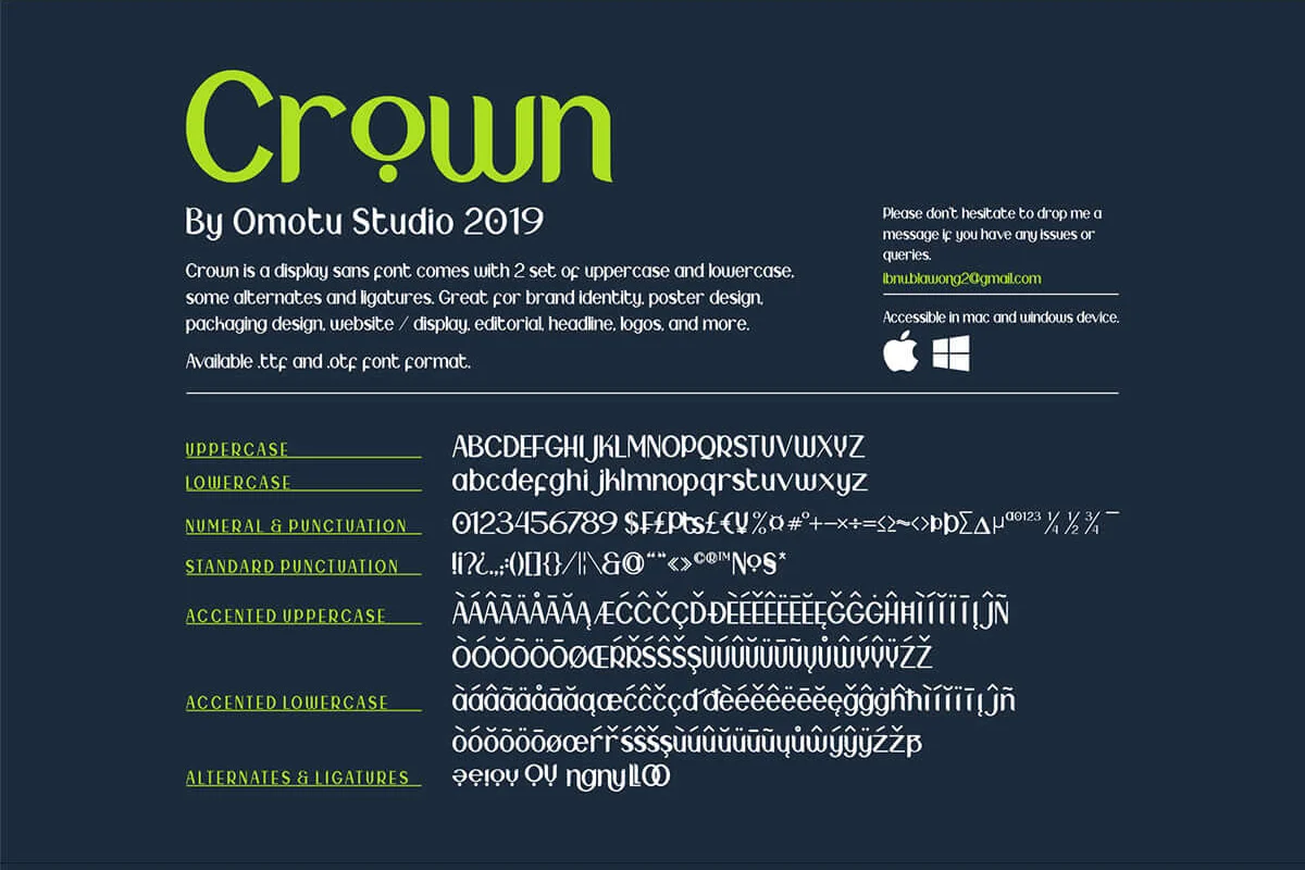 Crown Sans Serif Font Preview 7