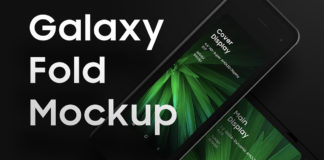 Free Galaxy Fold Mockup PSD