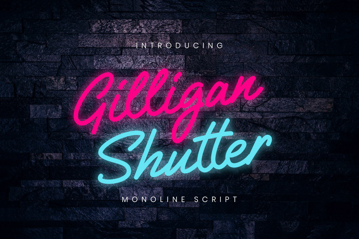 Free Gilligan Shutter Monoline Script Font