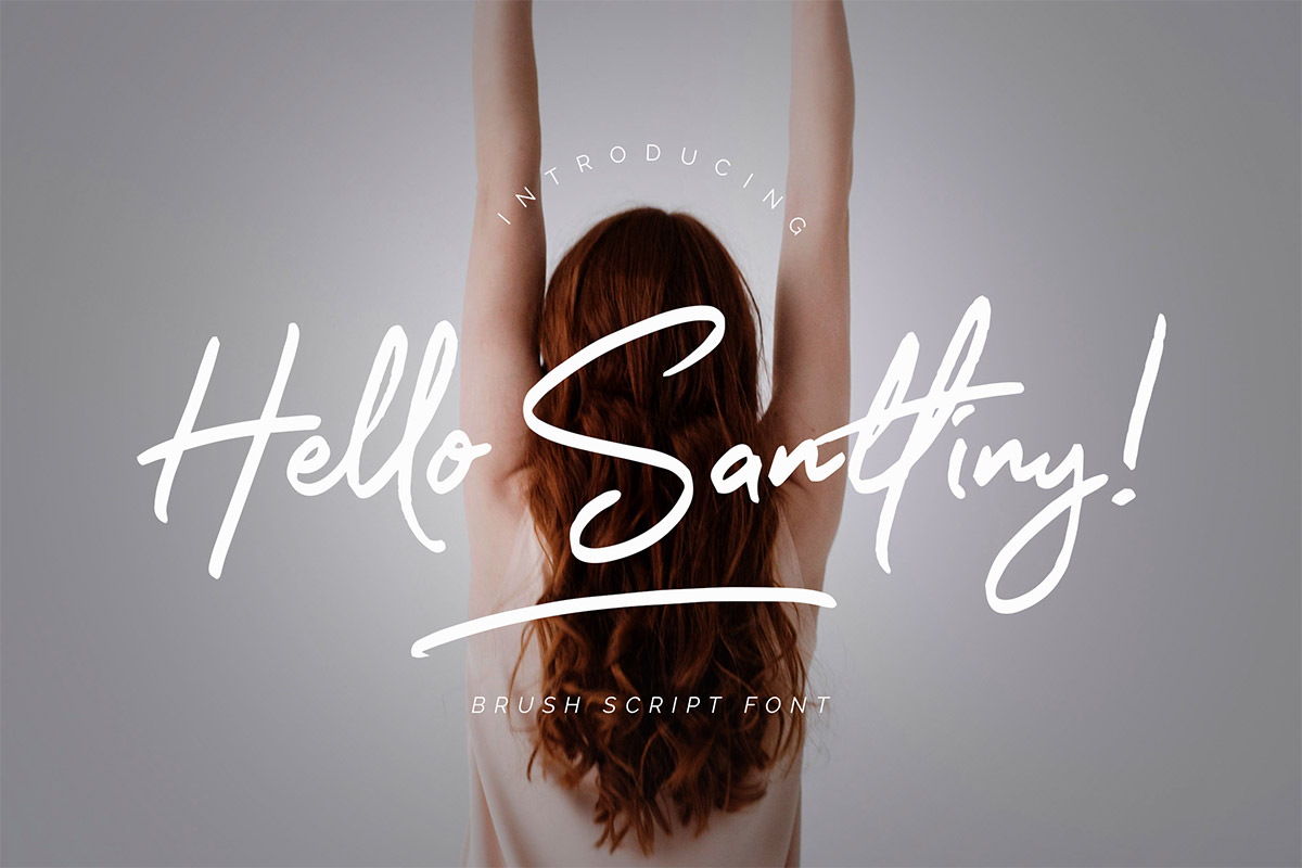 Free Hello Santtiny Brush Script Font