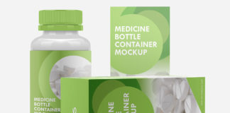 Free Medicine Bottle Container Mockup