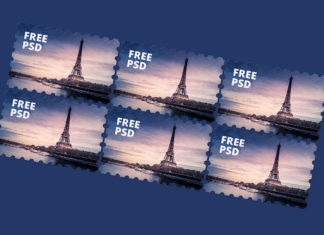 Free Post Stamps Mockup