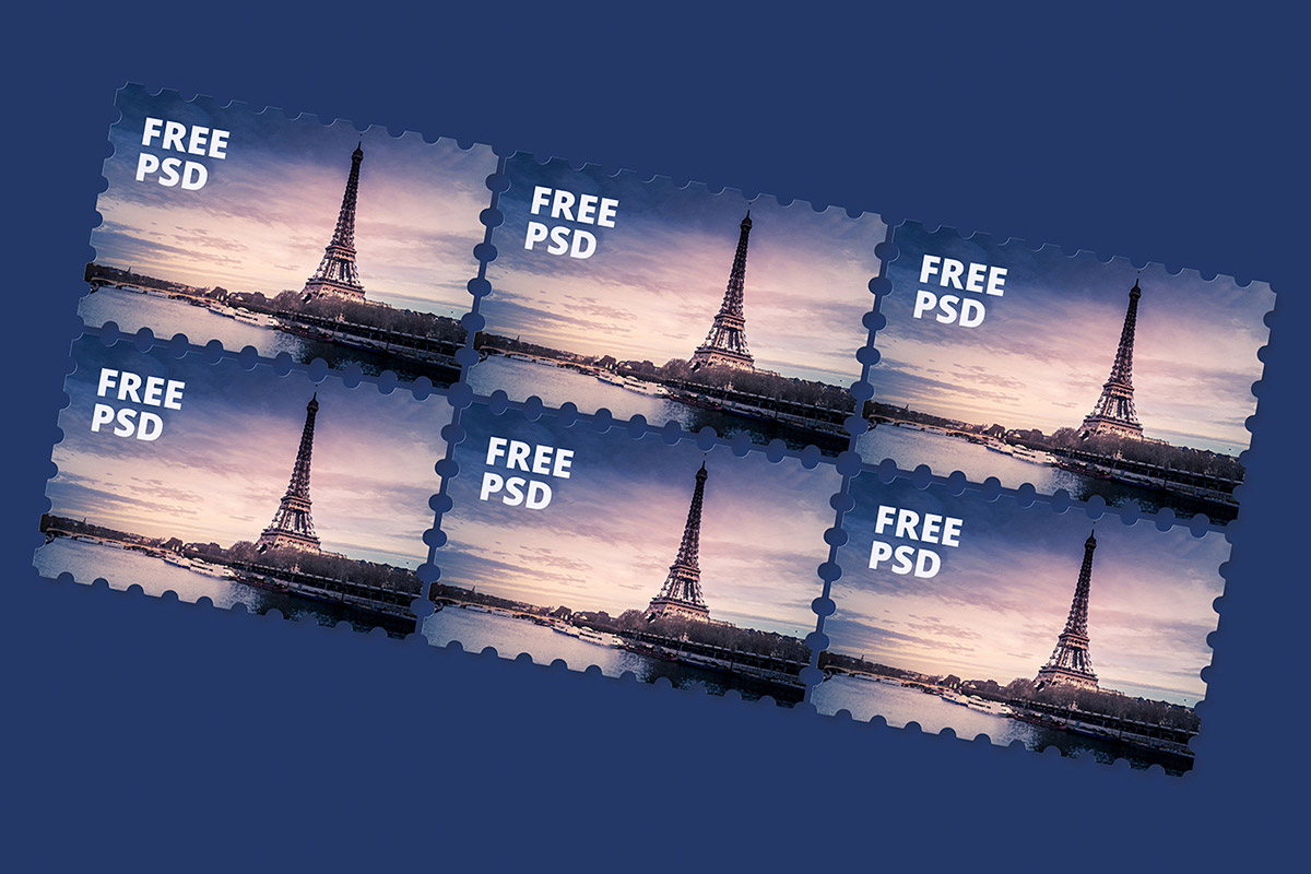 Free Post Stamps Mockup