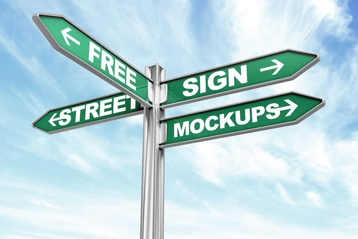 Download Free Street Sign Mockup Pack ~ Creativetacos