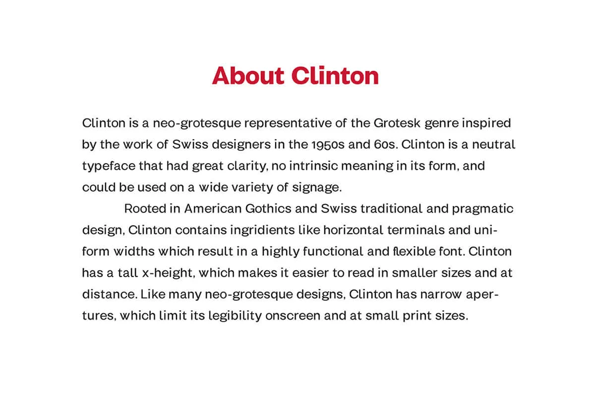 Clinton Sans Serif Font Family Preview 2