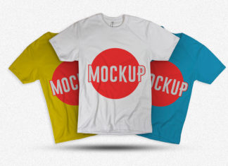 Free Multicolored T-Shirt Mockup