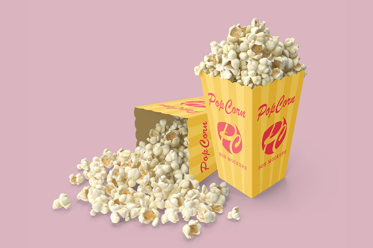 Free Popcorn Box Mockup