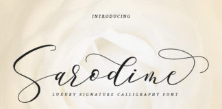 Free Sarodime Calligraphy Font