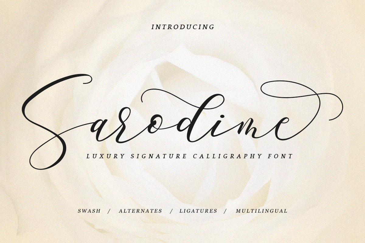 Free Sarodime Calligraphy Font