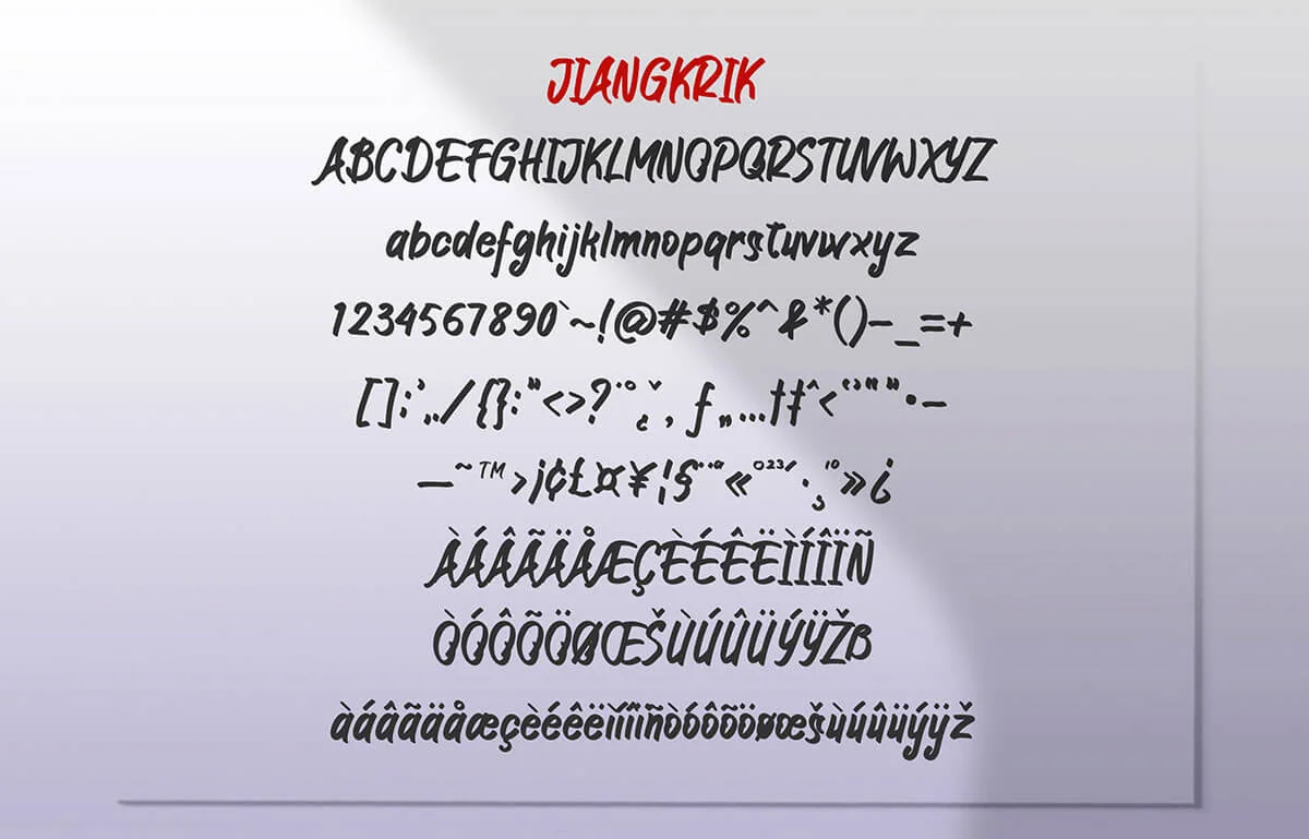 Jiangkrik Script Font Preview 4