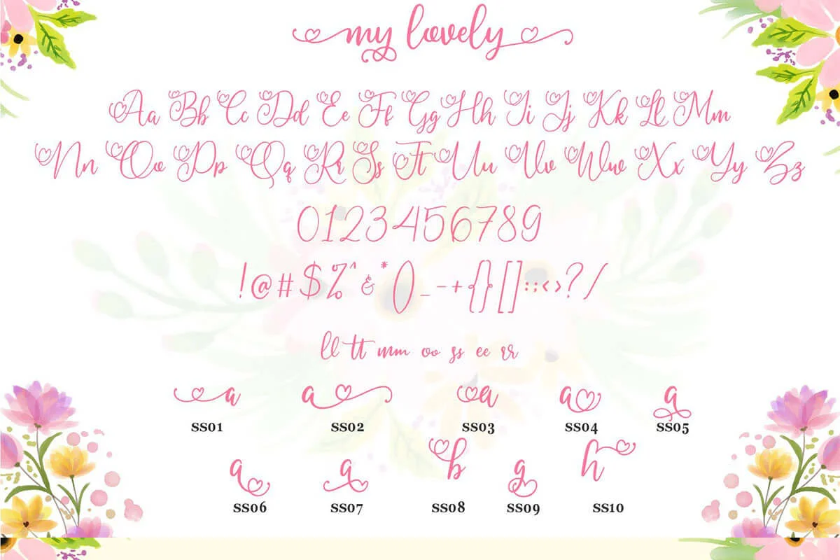My Lovely Script Font Preview 6