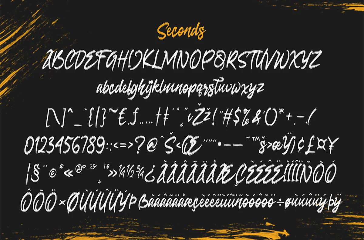 Seconds Brush Script Font Preview 2