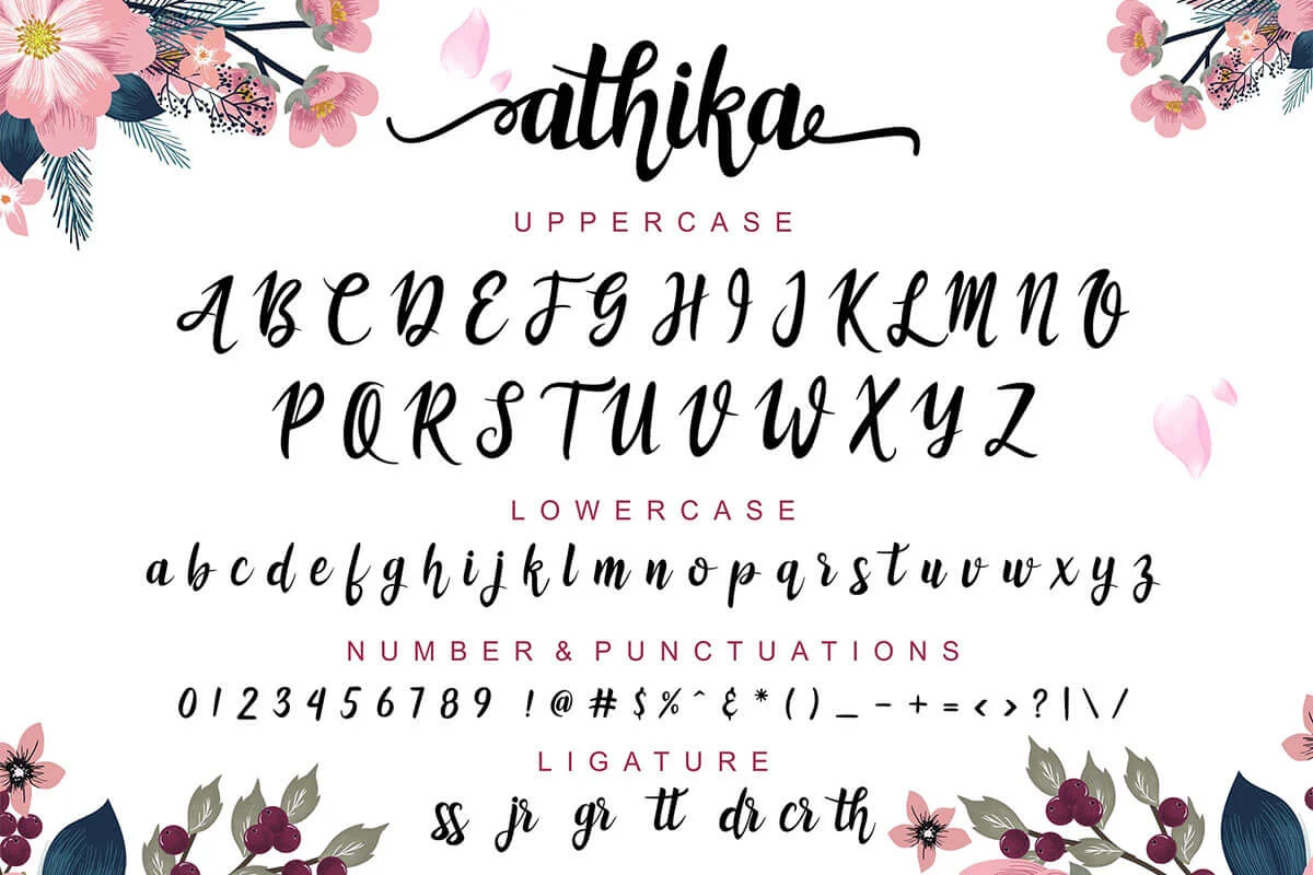 Athika Script Font Preview 1