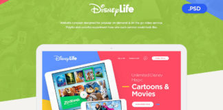 Free Disney Life Website PSD Template