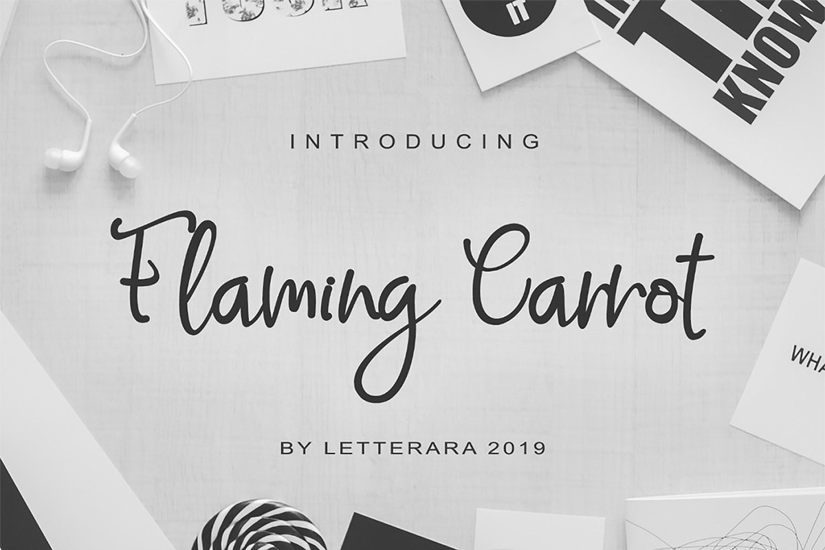 Free Flaming Carrot Calligraphy Font