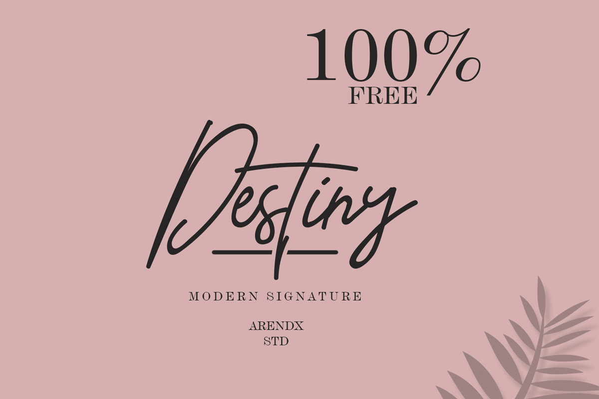 Free Destiny Modern Signature Font