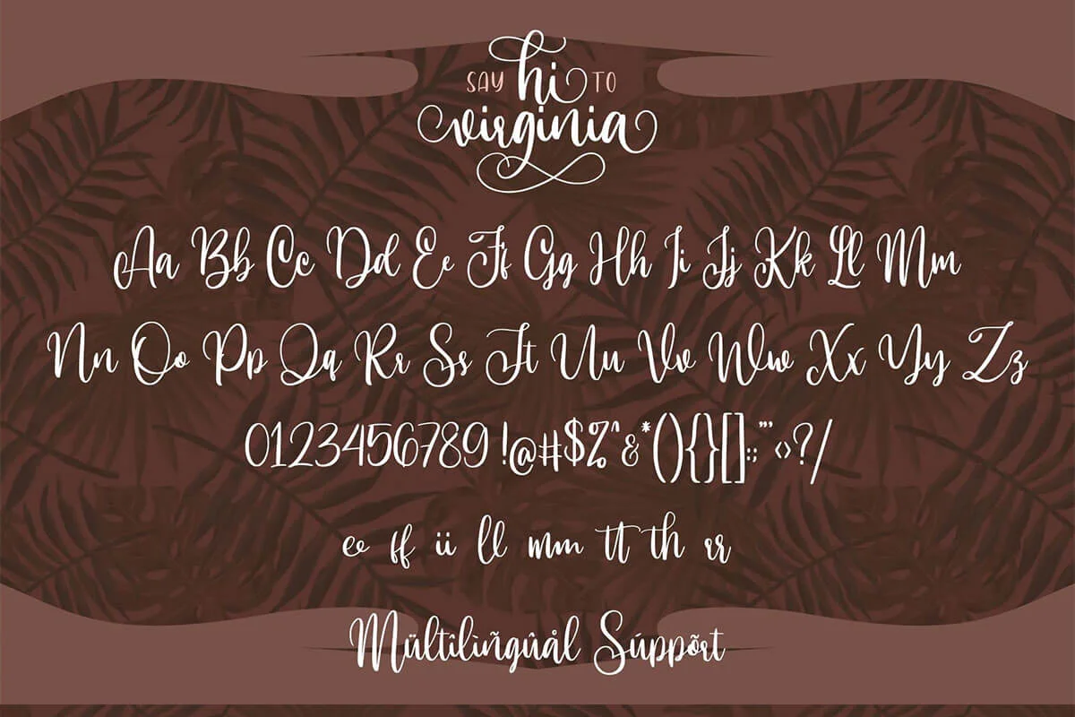 Hi Virginia Script Font Preview 2
