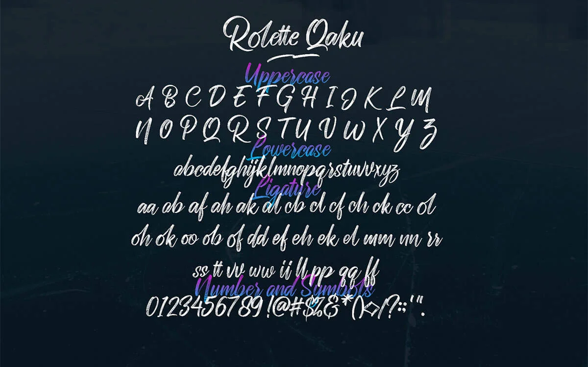 Rollete Qaku Script Font Preview 6