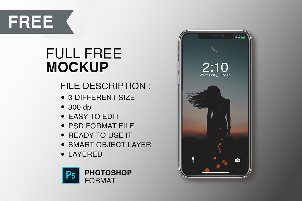 Free Iphone X Modern Mockup