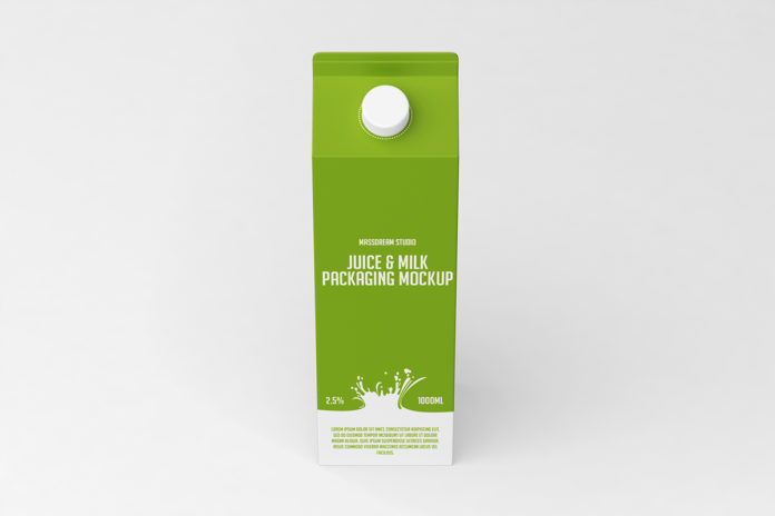 Free Juice Milk Packaging Mockup