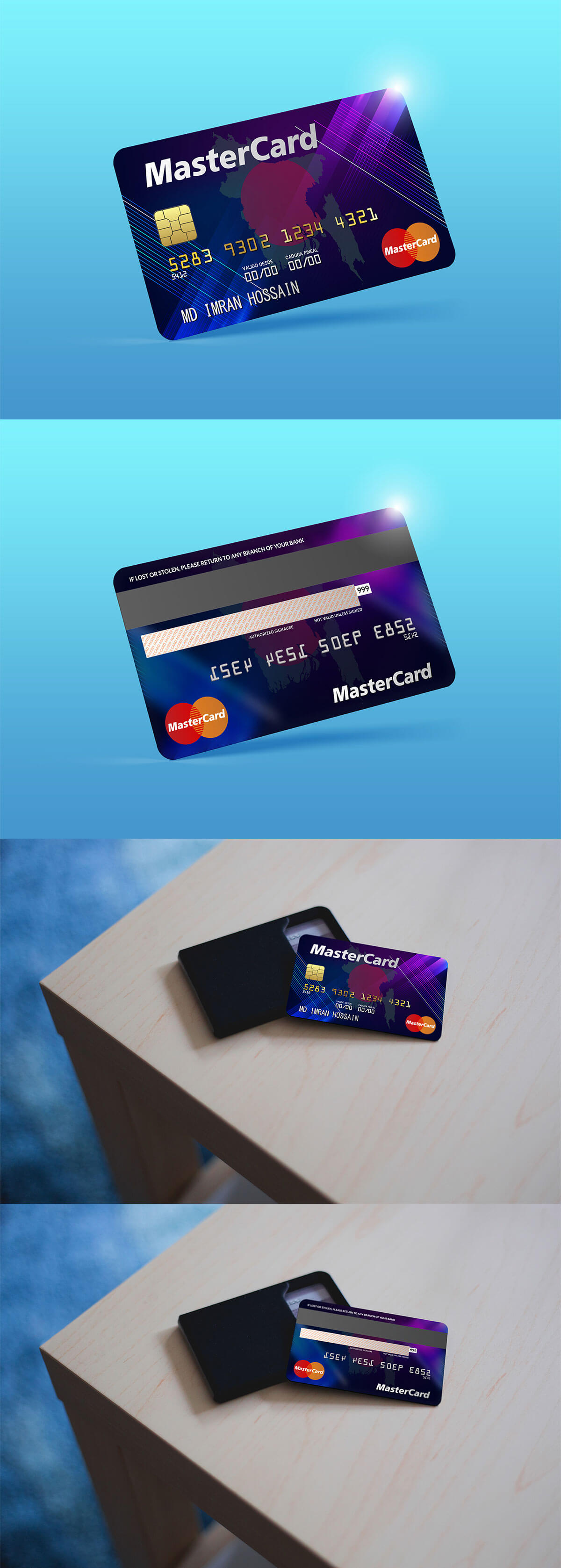 Free Master Card PSD Mockup