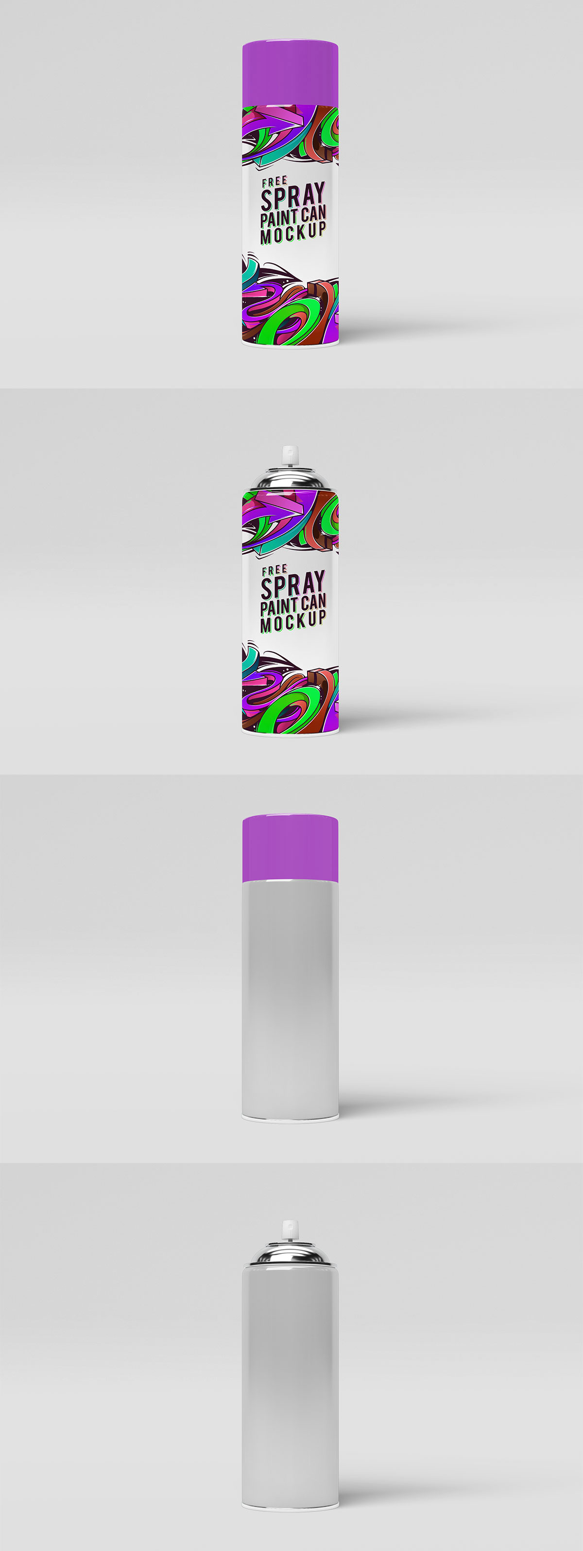 Free Spray Paint Can Mockup