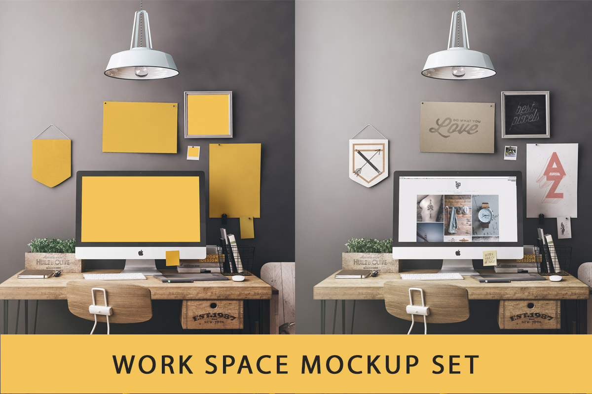 Free Workspace Mockup Set