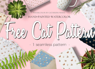 Free Cat Watercolor Pattern