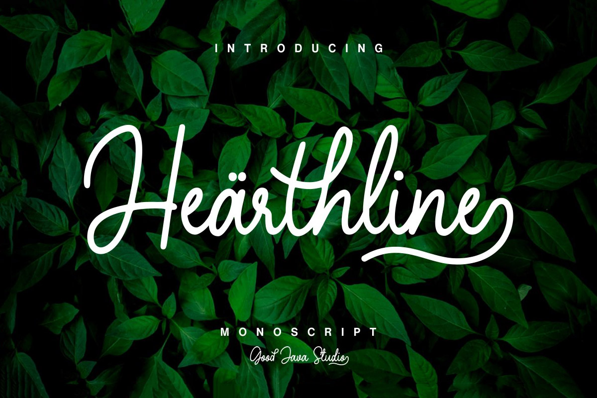 Free Hearthline Monoscript Font