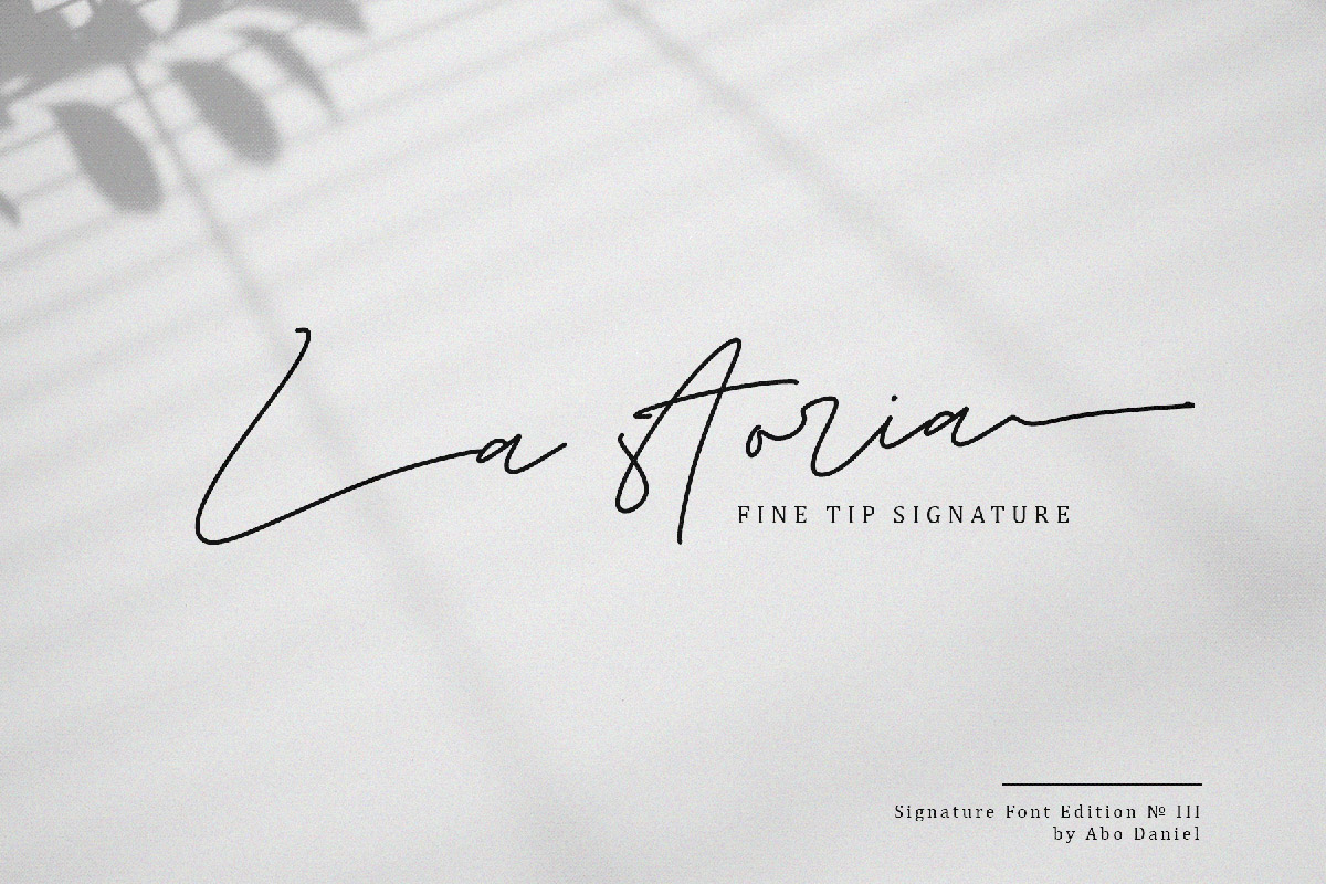 Free La Storia Fine Tip Signature Font