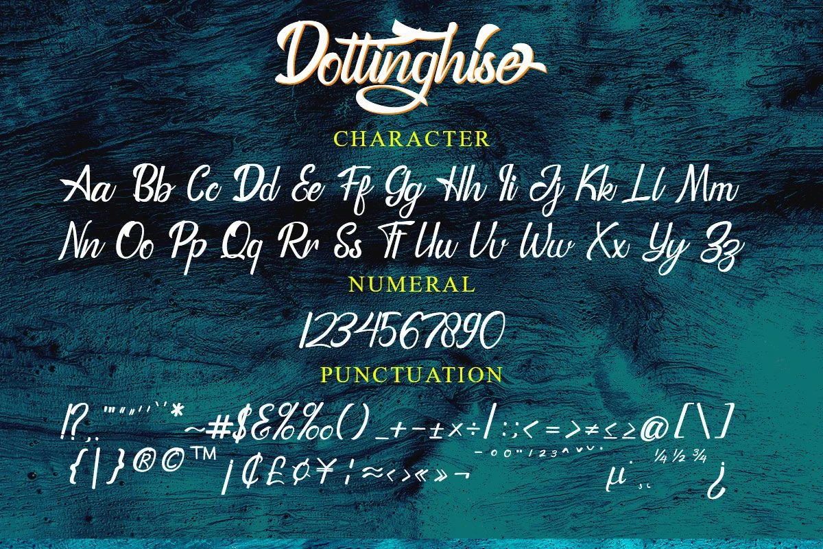 Dottinghise Script Font Preview 3