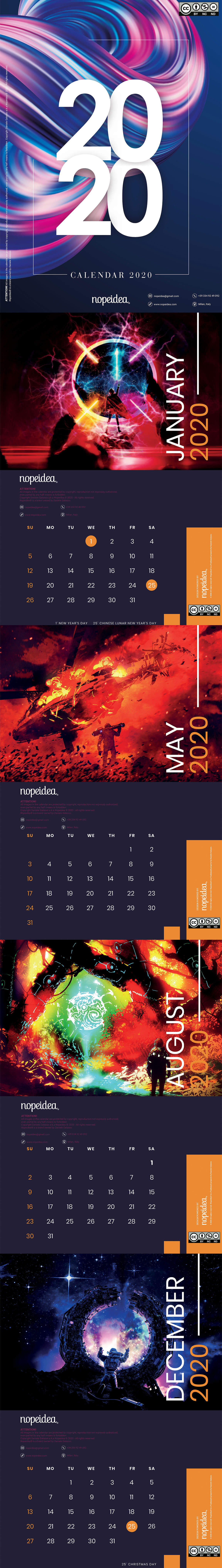 Free Digital Art Calendar 2020 Template
