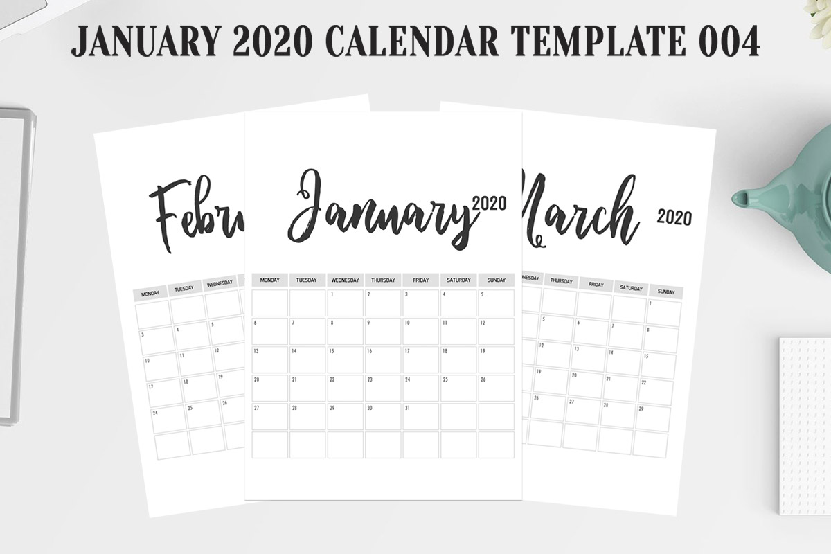 Free 2020 Calendar Printable Template 004