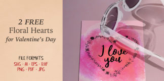 Free Floral Valentine's Day Hearts