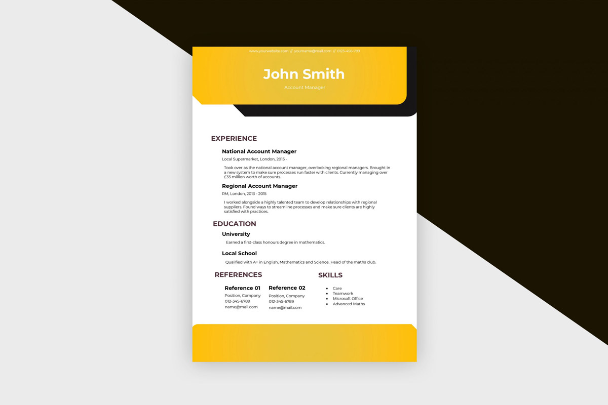 Free Resume Account Manager II Template