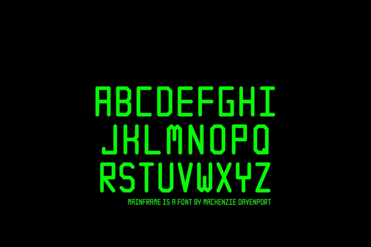 Mainframe Display Font Preview 2