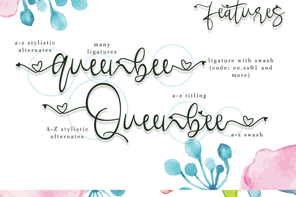 Queenbee Script Font Preview 5