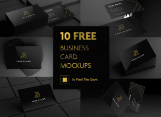 Free Black Business Card Mockups